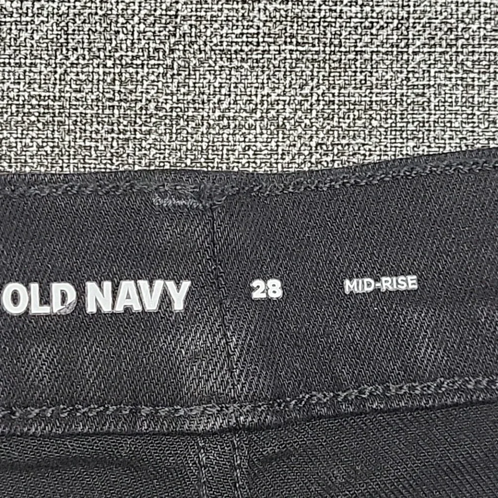Old Navy Women's Mid Rise Shorts 28 Plus Size 4X Black Denim Shorts w Pockets